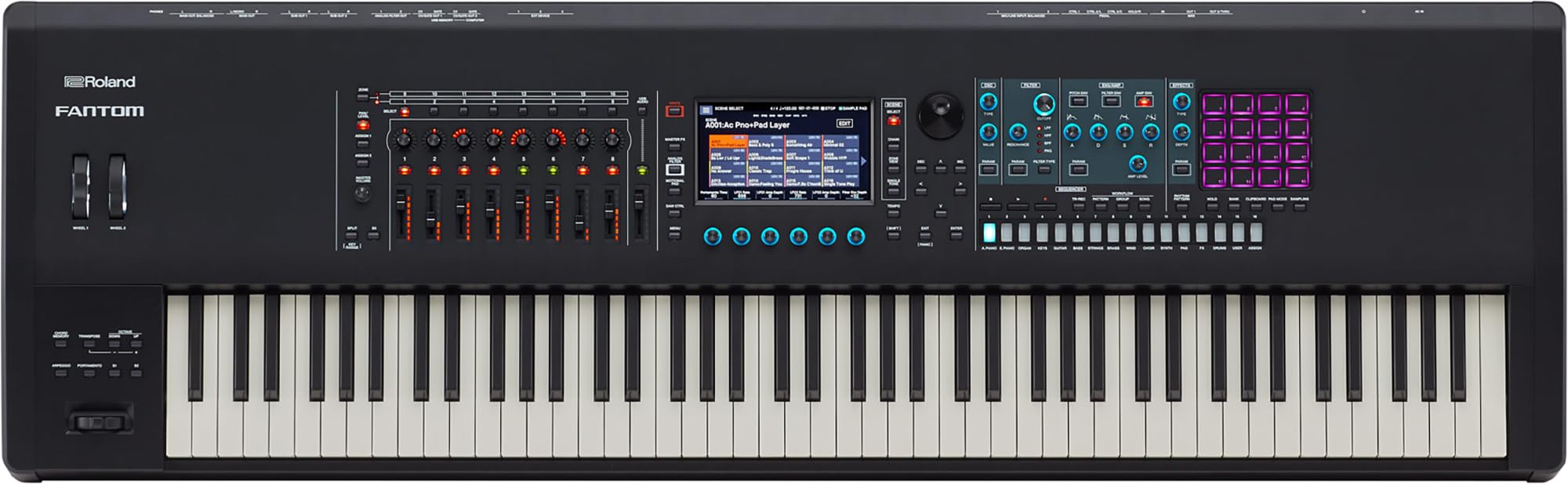 Roland Fantom-08 Synthesizer Keyboard w/ Adjustable Stand