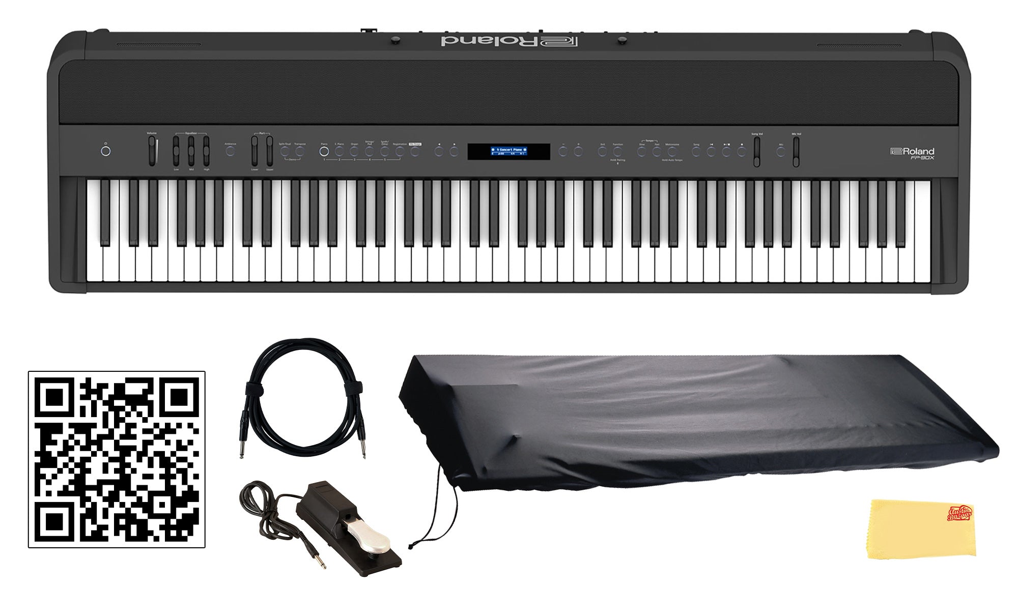 Roland FP-90X 88-Key Digital Piano - Black w/ Sustain Pedal