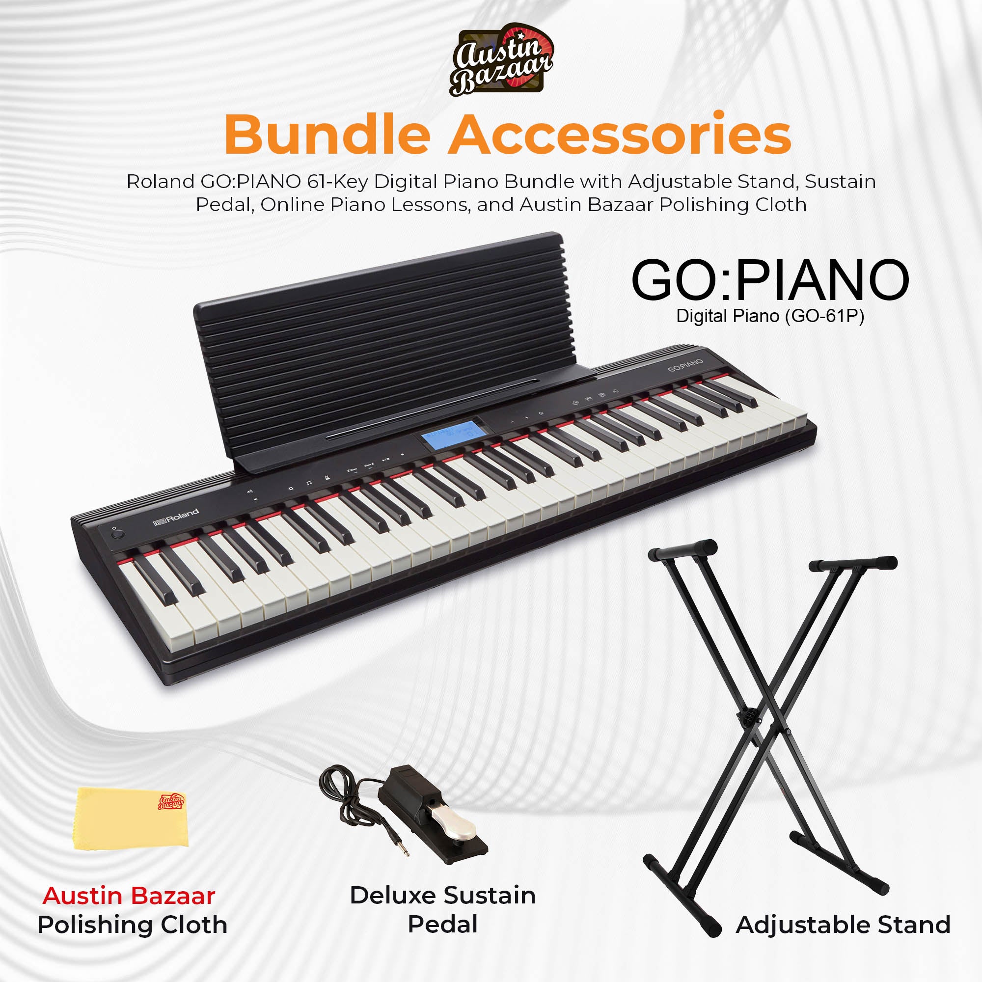 Roland GO:PIANO 61-Key Digital Piano w/ Adjustable Stand