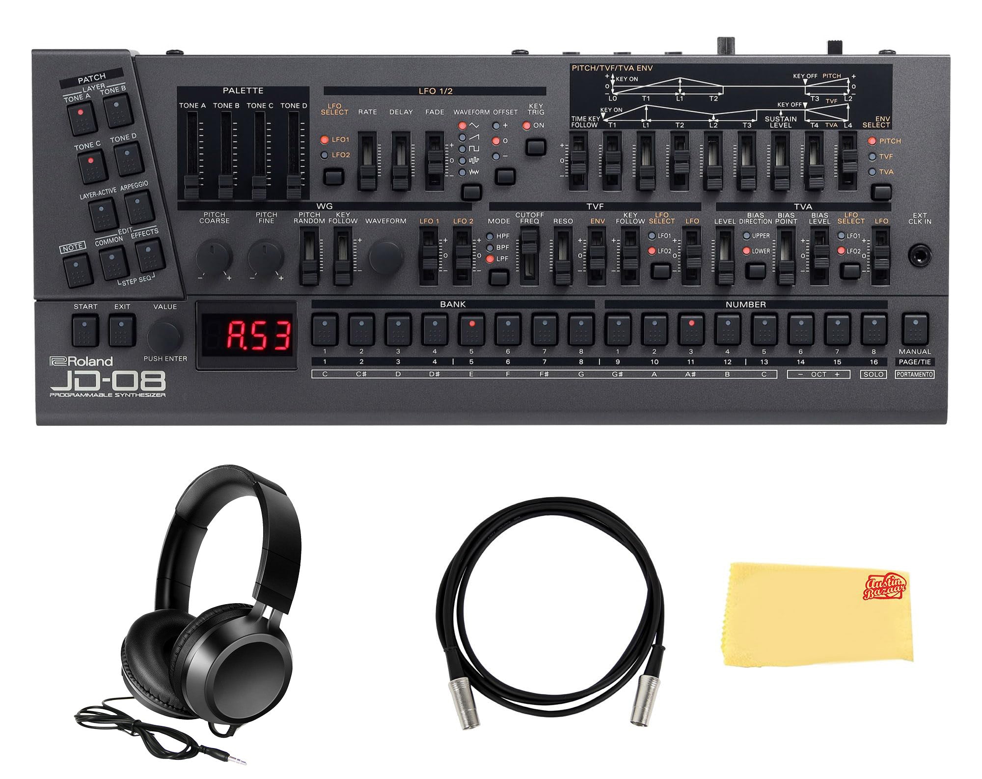 Roland JD-08 Sound Module Programmable Synthesizer w/ MIDI Cable