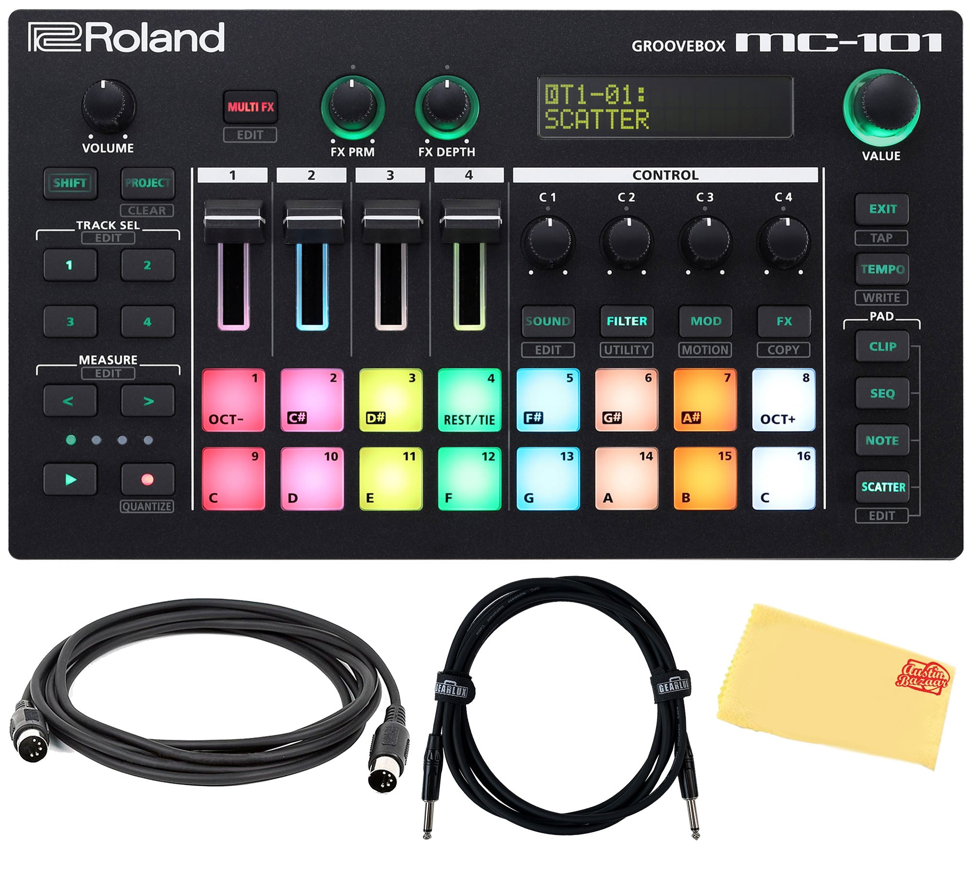 Roland MC-101 Groovebox w/ Cables