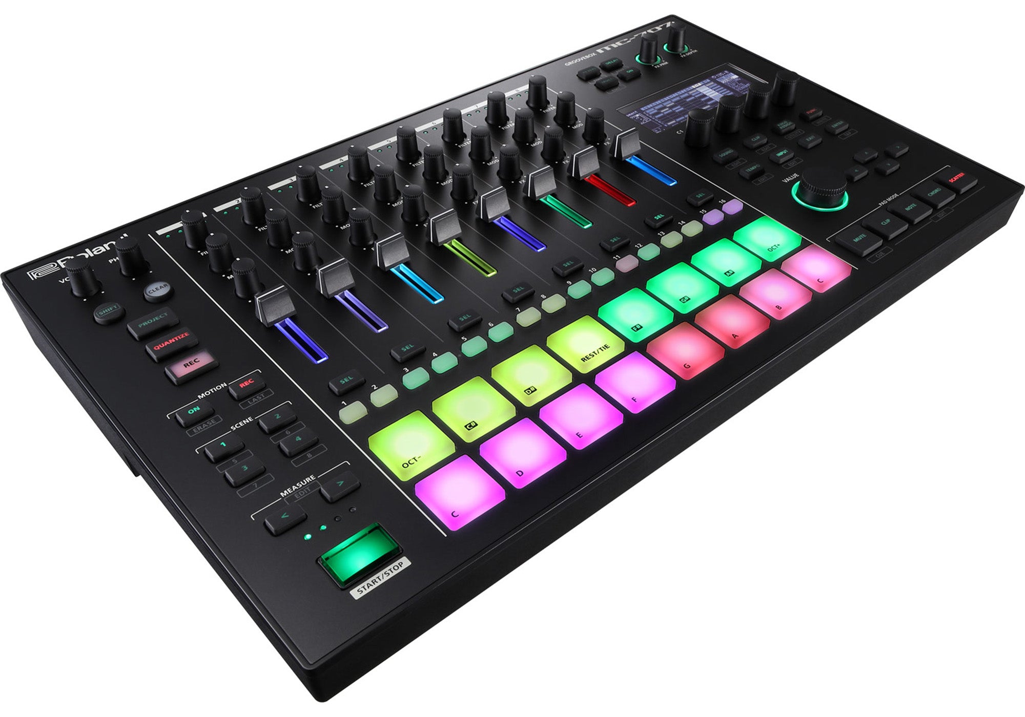 Roland MC-707 Groovebox Professional Music Production Workstation w/ Instrument Cable