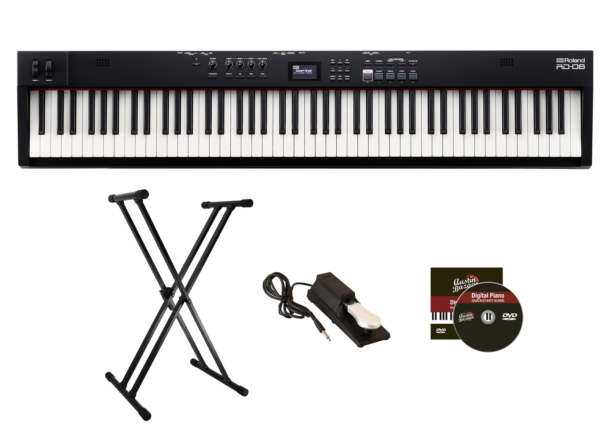 Roland RD-08 Professional Stage Piano w/ Adjustable Stand