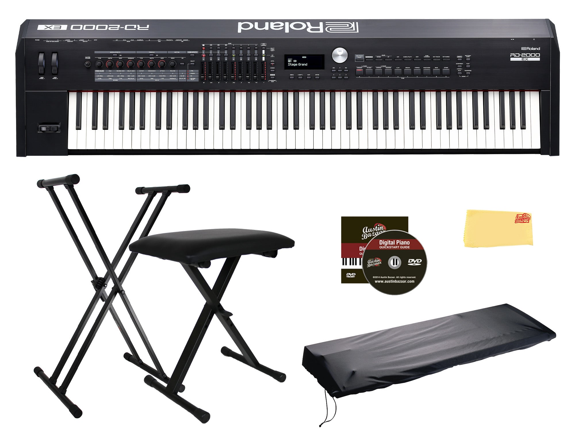 Roland RD-2000 EX 88-Key Stage Piano w/ Adjustable Stand