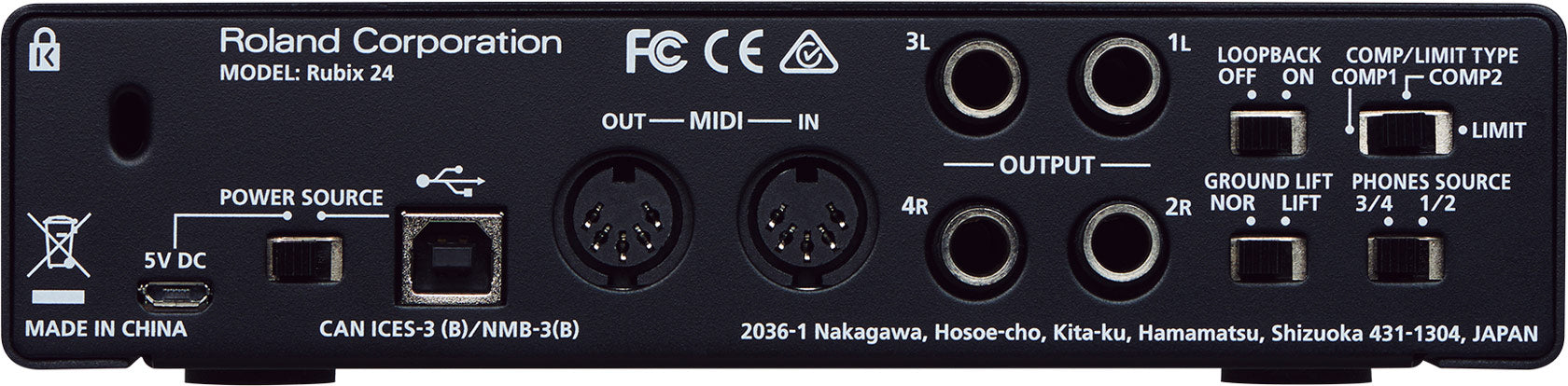 Roland RUBIX24 2-In 4-Out USB Audio Interface w/ Instrument Cable