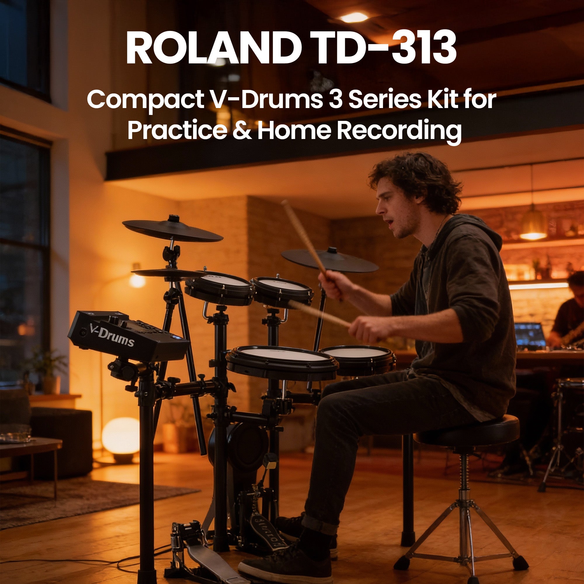 Roland TD313 V-Drums Electronic Drum Kit w/ Drumsticks