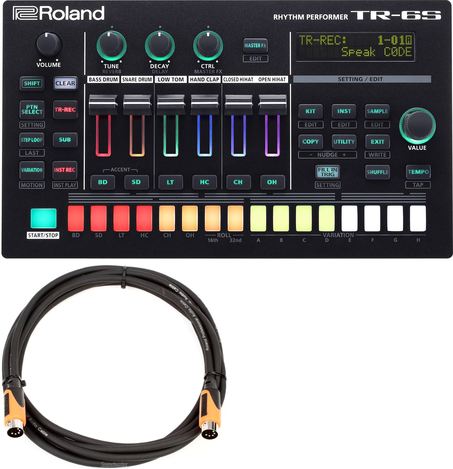 Roland TR-6S Rhythm Performer Compact Drum Machine w/ MIDI Cable