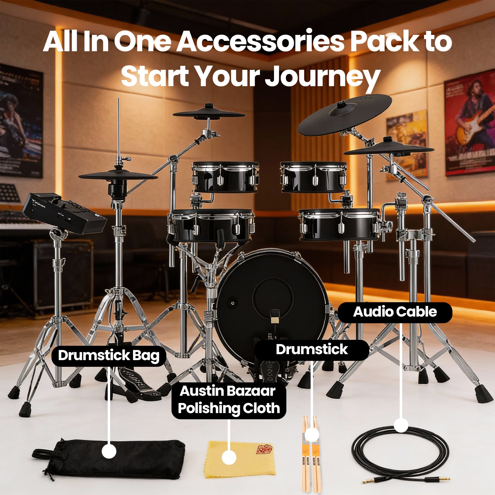 Roland VAD316 V-Drums Acoustic Design Electronic Drum Kit w/ Drumstick Bag