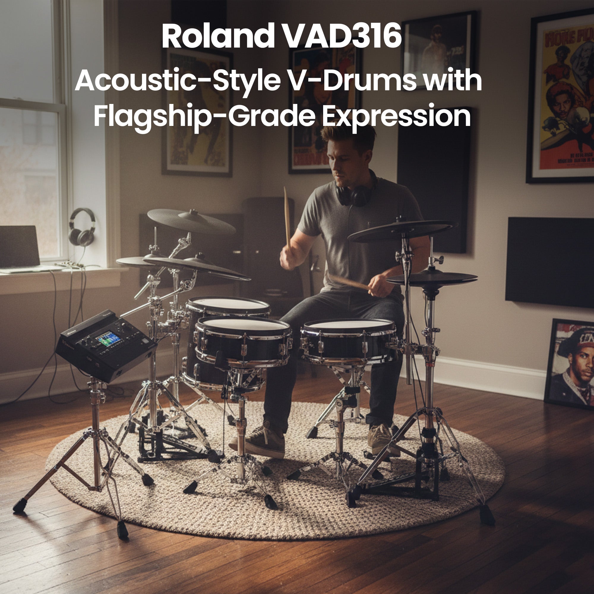 Roland VAD316 V-Drums Acoustic Design Electronic Drum Kit w/ Drum Throne