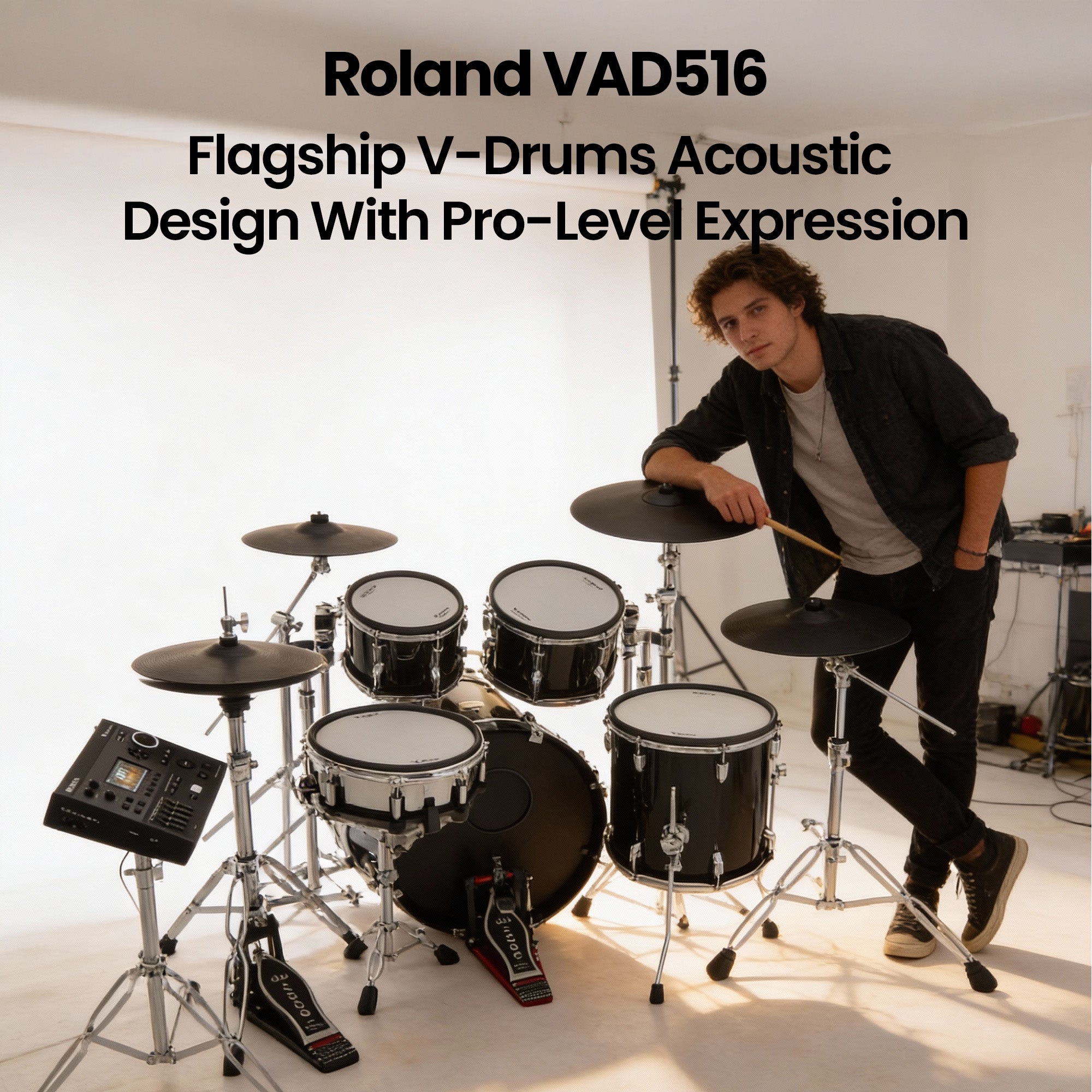 Roland VAD516 V-Drums Acoustic Design Electronic Drum Kit w/ Drum Throne