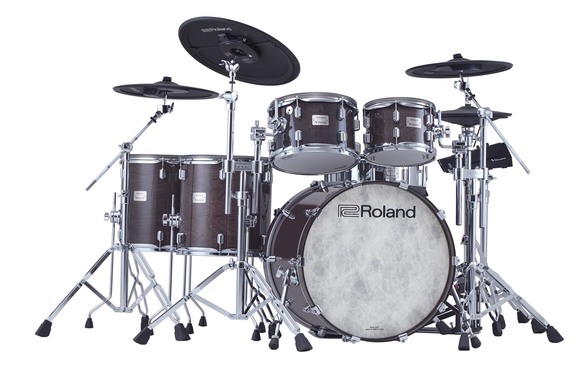 Roland VAD716-GE V-Drums Acoustic Design Electronic Drum Set - Gloss Ebony w/ Audio Cable