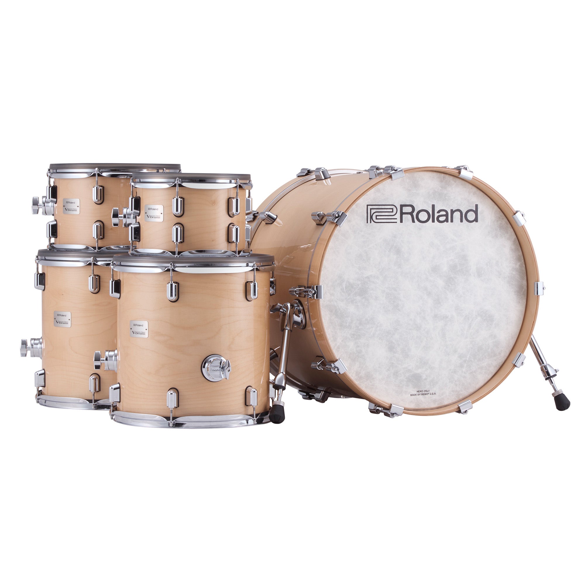 Roland VAD716-GN V-Drums Acoustic Design Electronic Drum Set - Gloss Natural w/ Audio Cable