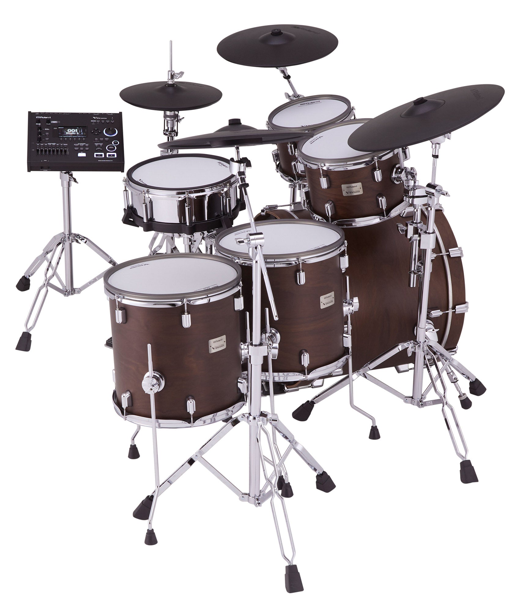Roland VAD716 V-Drums Acoustic Design Electronic Drum Set - Satin Walnut w/ Drumstick Bag