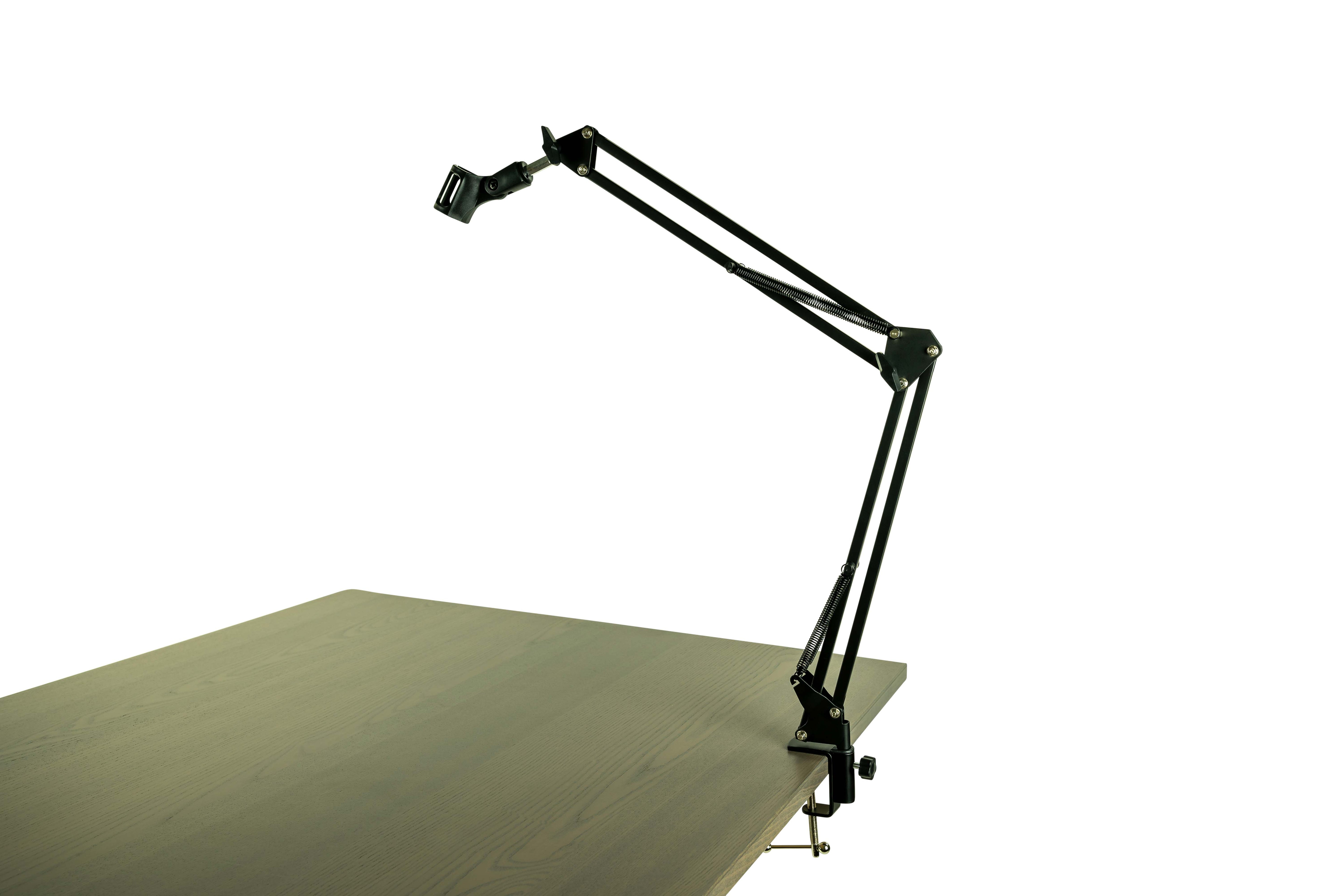 Shure MV7-K Podcast Microphone - Black w/ Desk Boom Arm Stand