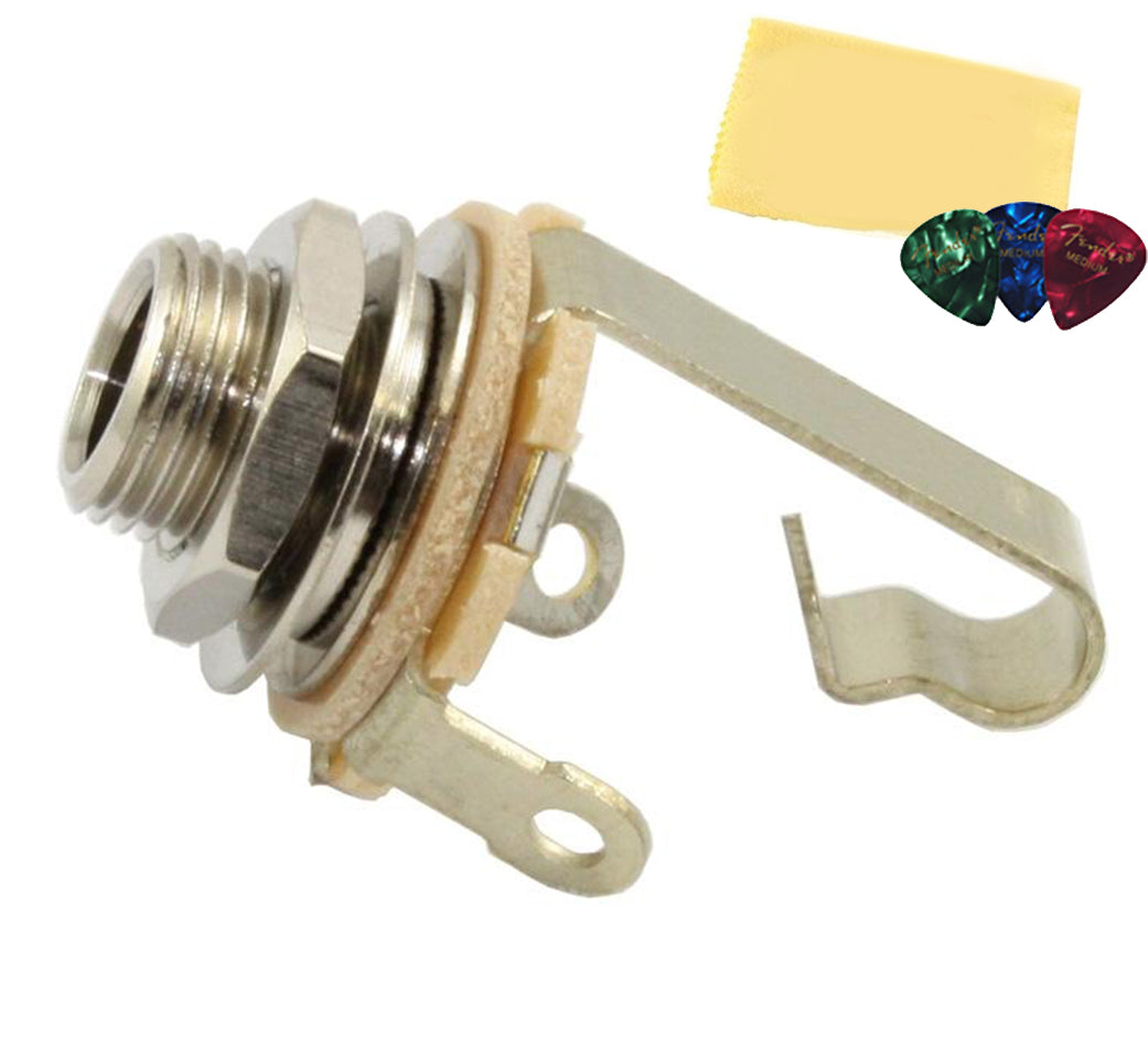 Switchcraft EP-0055 1/4" Input Jack - Nickel w/ Picks