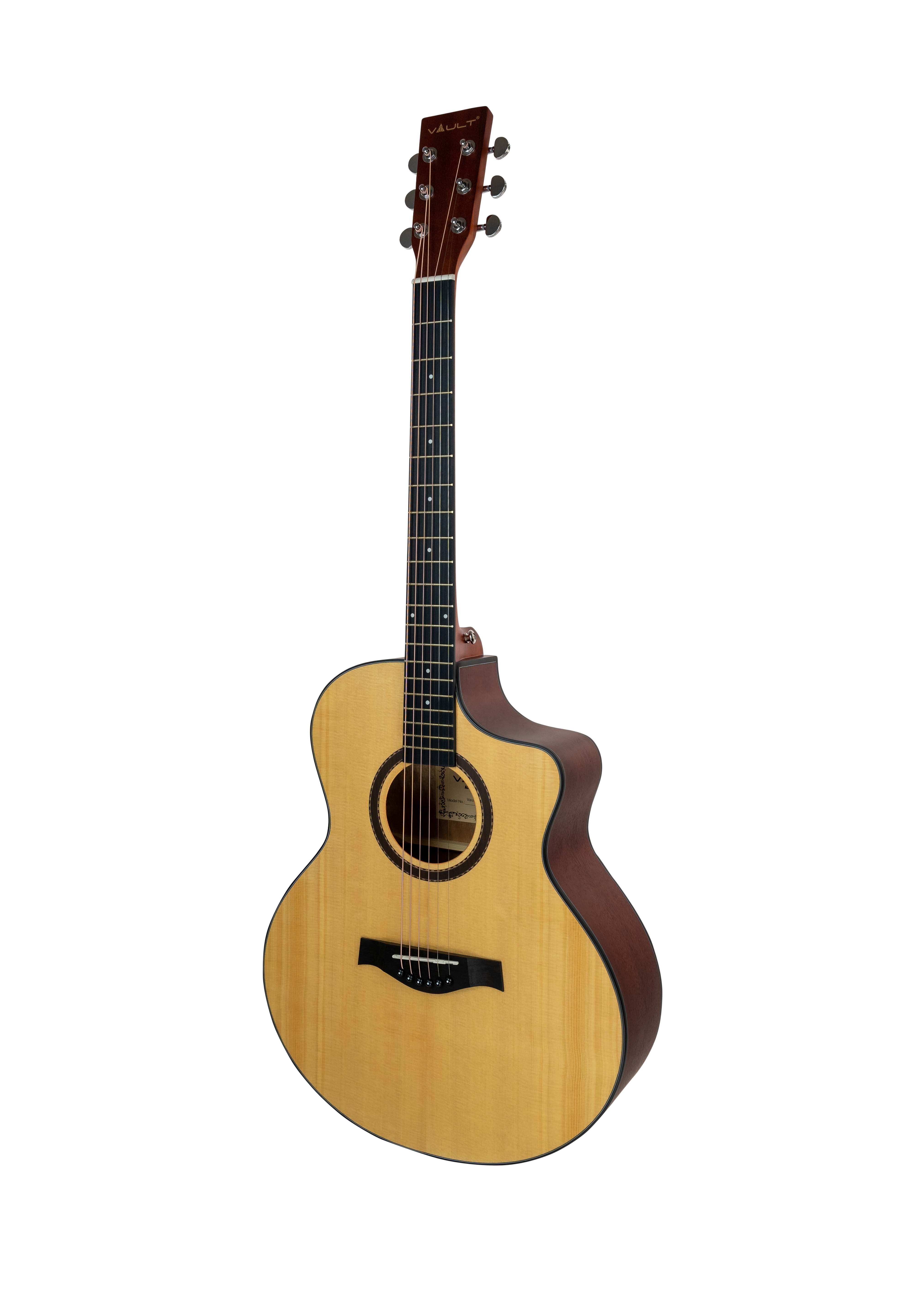 Vault EA-40 Full-Size Solid Spruce Top Cutaway Acoustic Guitar - Mahogany w/ Gig Bag