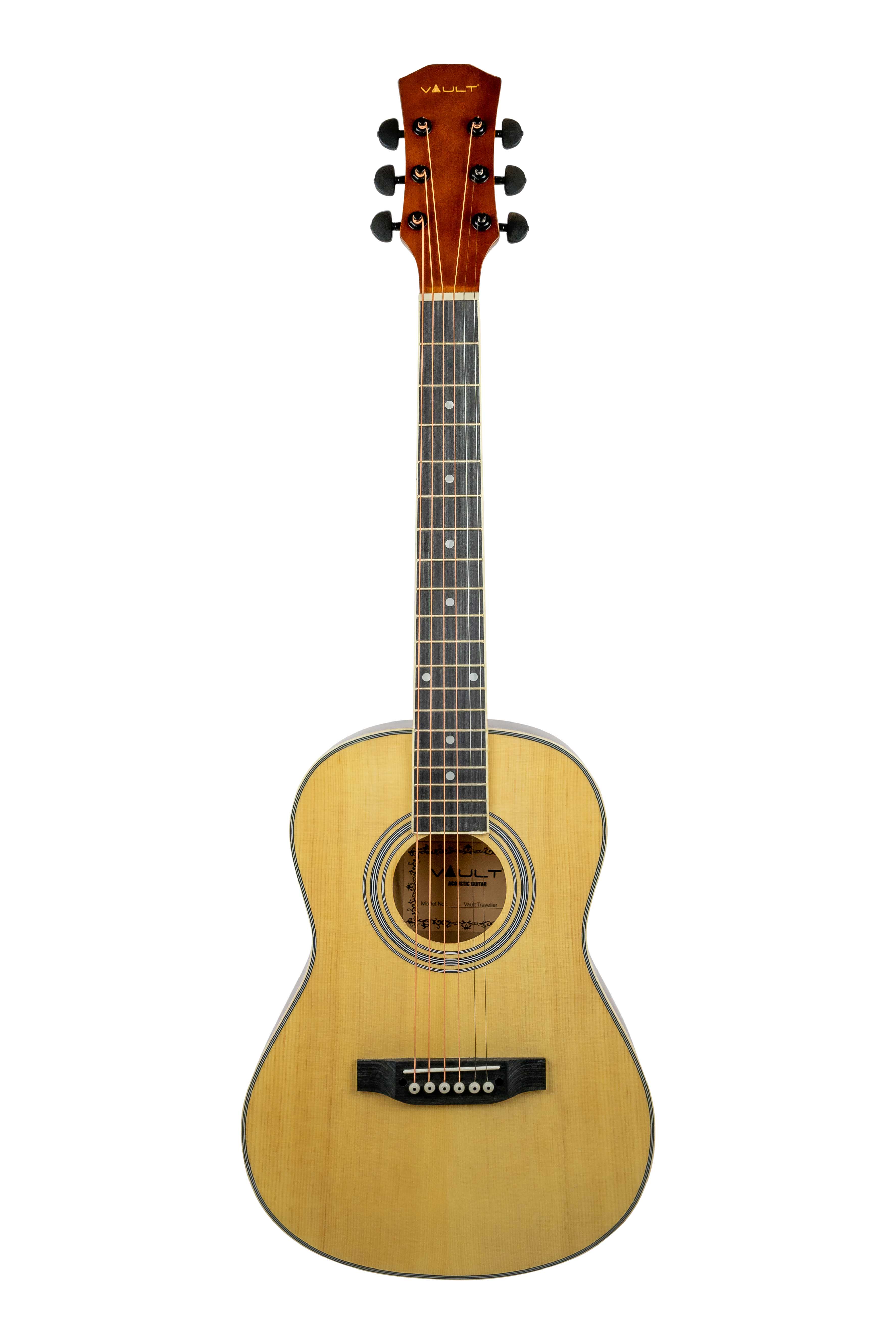 Vault Traveller 1/2-Size 36-Inch Dreadnought Acoustic Guitar - Natural w/ Gig Bag