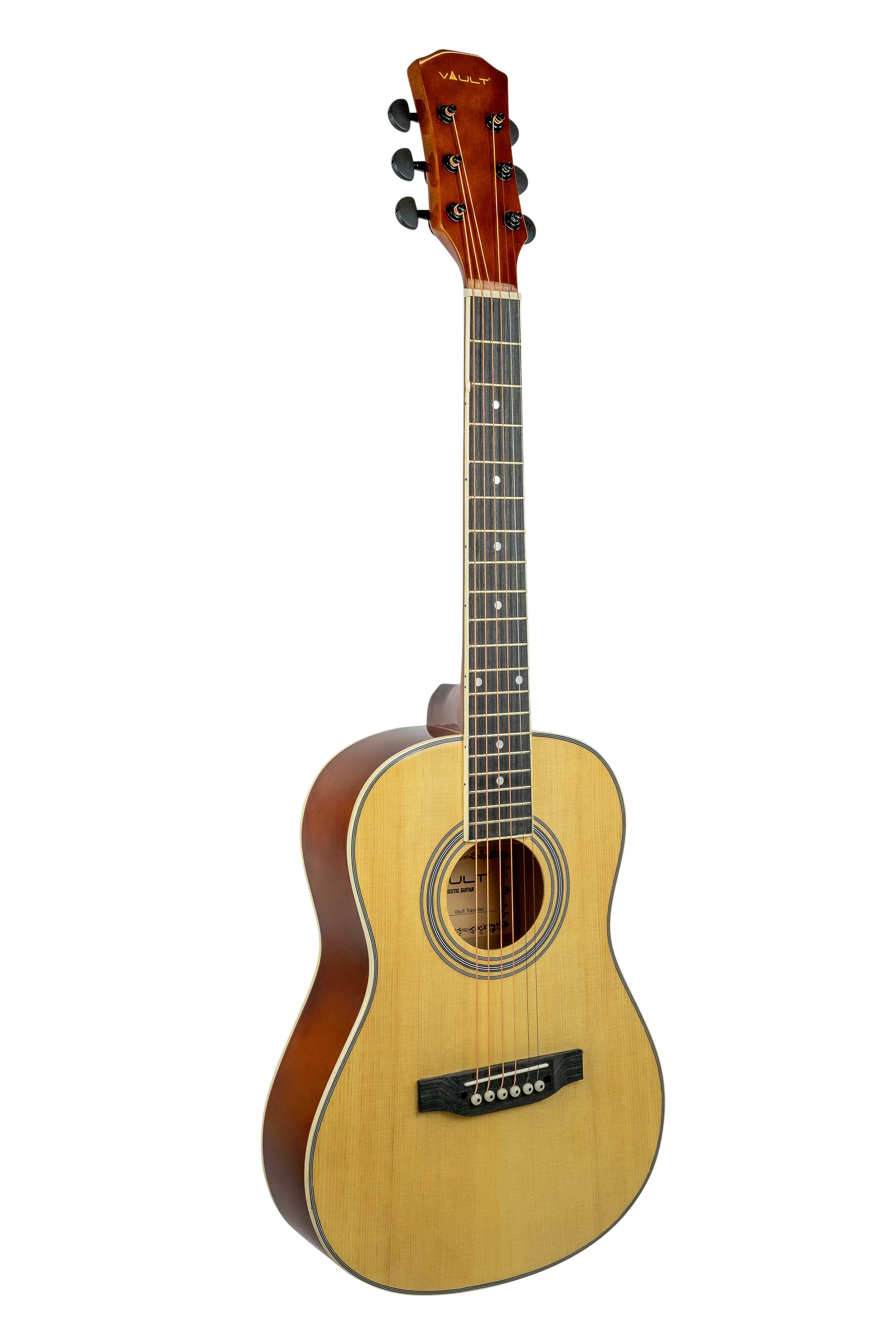 Vault Traveller 1/2-Size 36-Inch Dreadnought Acoustic Guitar - Natural w/ Gig Bag