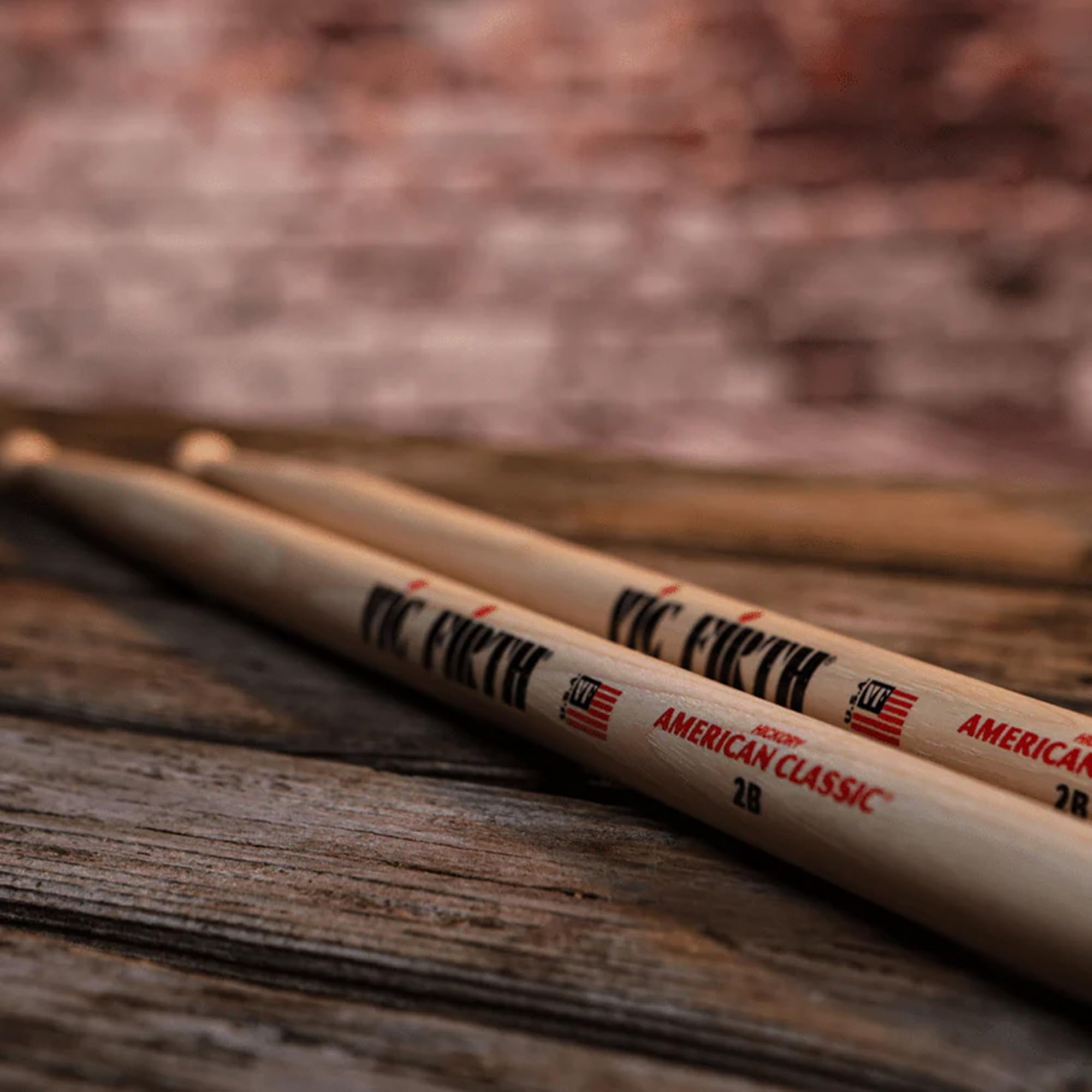 Vic Firth American Classic 2B Drumsticks - 12 Pairs with Austin Bazaar Polishing Cloth