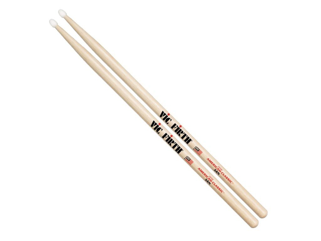 Vic Firth American Classic 5A Nylon Tip Drumsticks - 12 Pack w/ Austin Bazaar Polishing Cloth