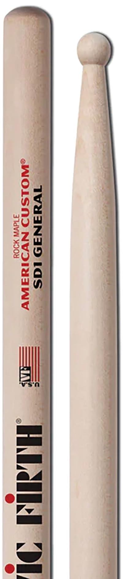 Vic Firth American Custom SD1 General Drumsticks - 3 Pack w/ Polishing Cloth