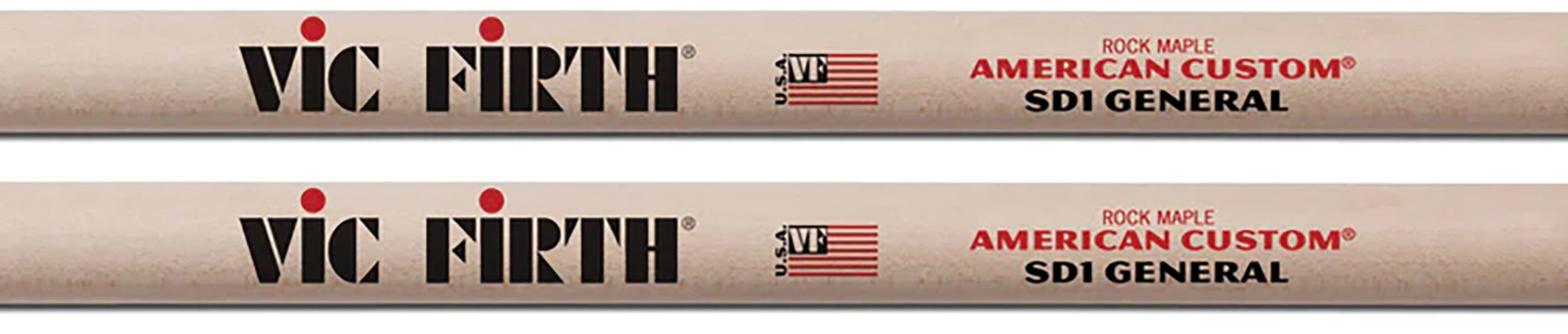 Vic Firth American Custom SD1 General Drumsticks - 6 Pack w/ Polishing Cloth