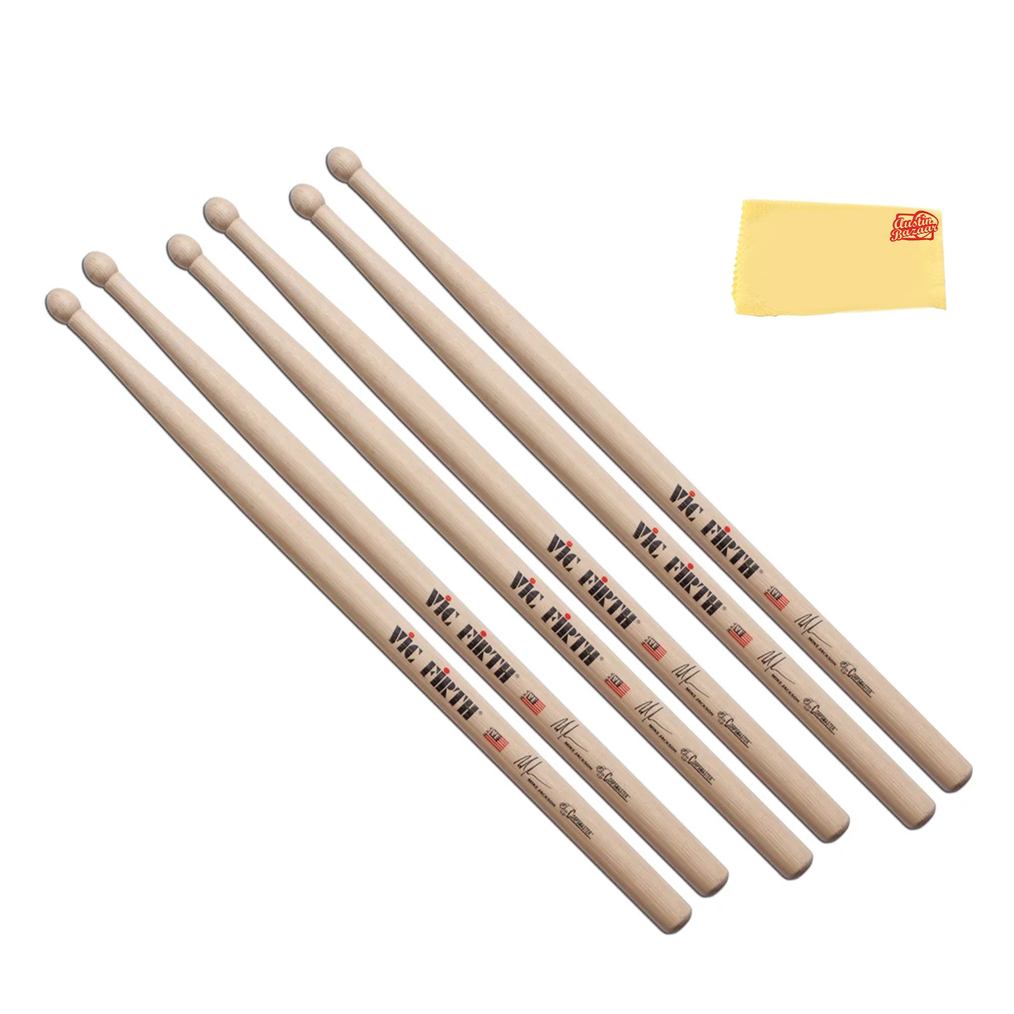 Vic Firth SMJ Corpsmaster Signature Snare Mike Jackson Drumsticks - 3 Pack