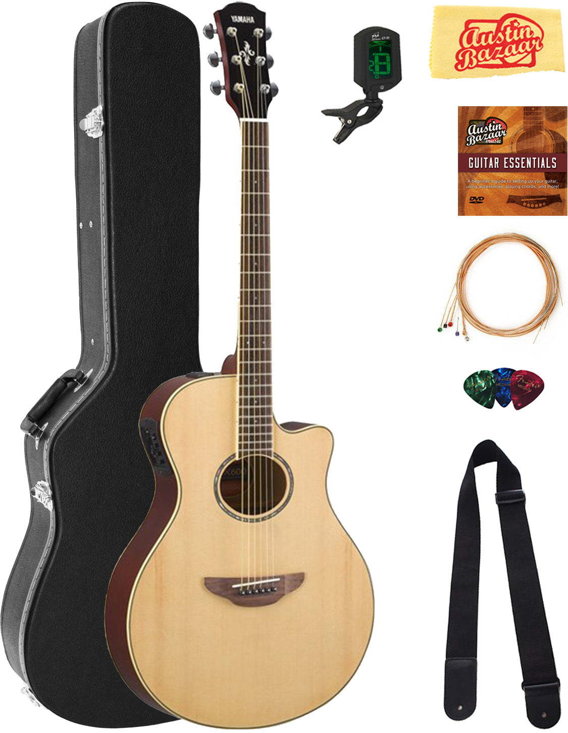 Yamaha APX600 Thin Body Acoustic-Electric Guitar - Natural w/ Hard Case