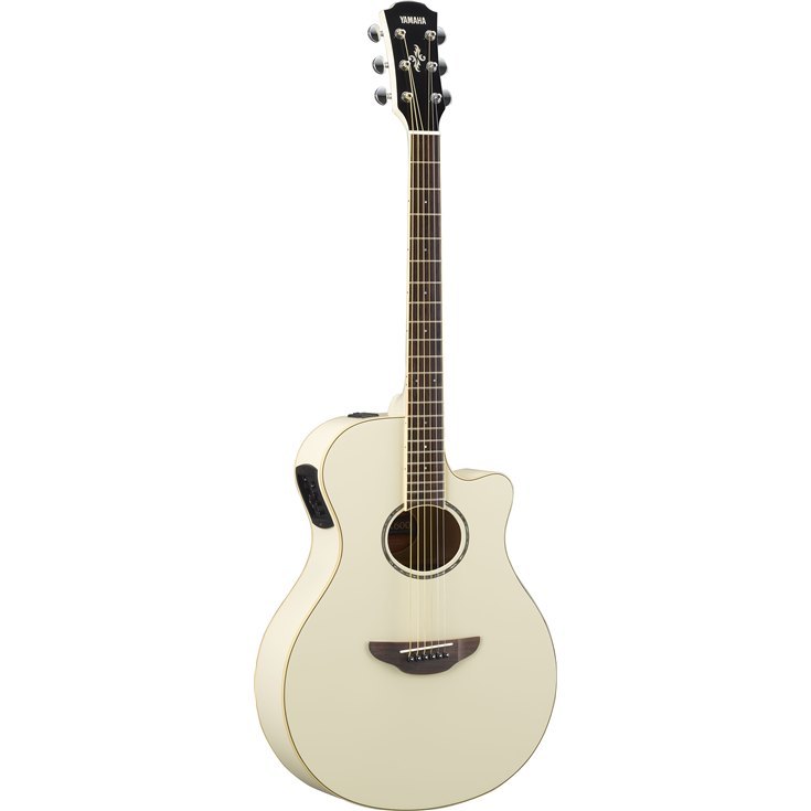 Yamaha APX600 Thin Body Acoustic-Electric Guitar - Vintage White w/ Gig Bag