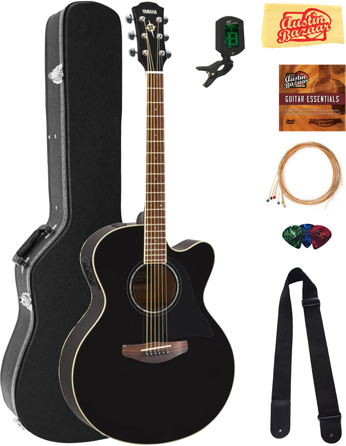 Yamaha CPX600 Acoustic-Electric Guitar - Black w/ Hard Case