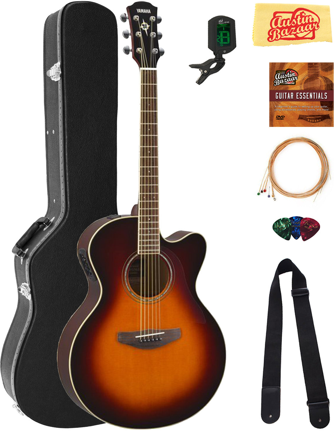 Yamaha CPX600 Acoustic-Electric Guitar - Old Violin Sunburst w/ Hard Case