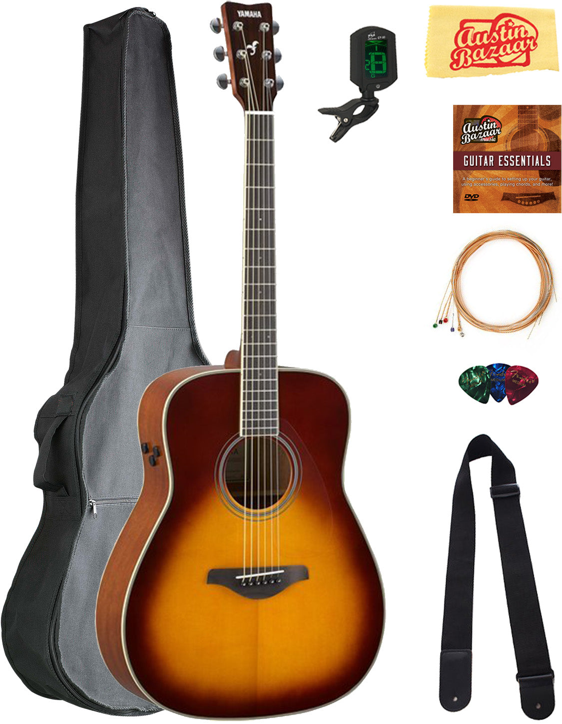 Yamaha FG-TA TransAcoustic Acoustic-Electric Guitar - Brown Sunburst w/ Gig Bag