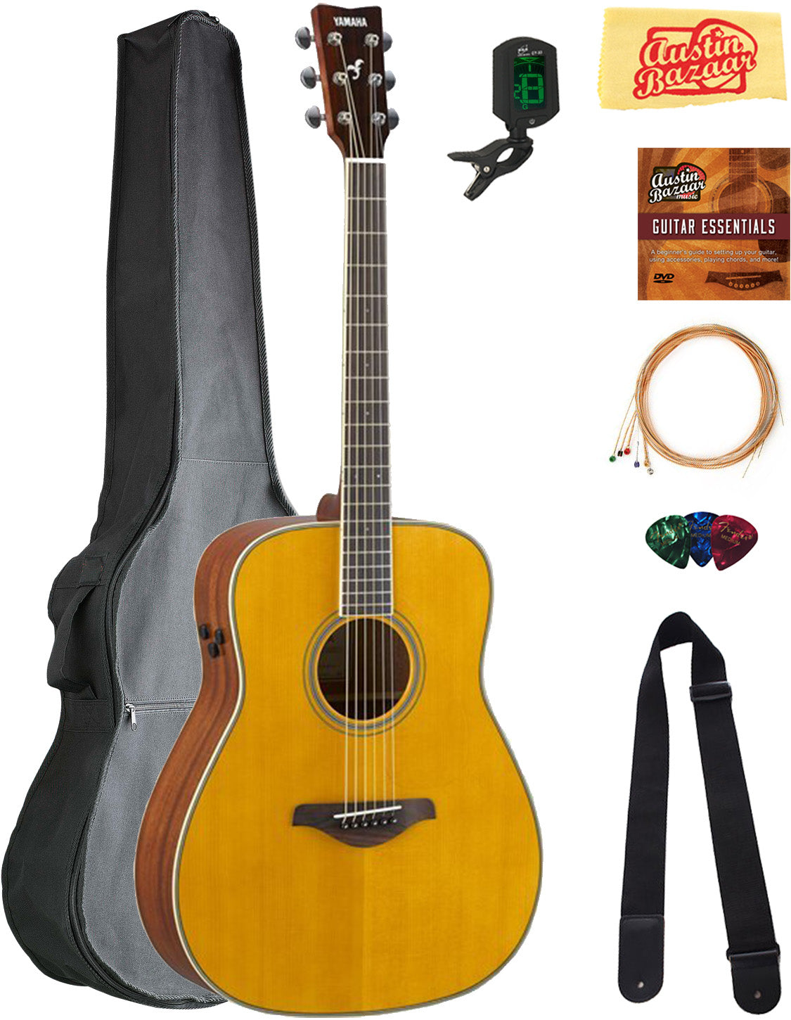Yamaha FG-TA TransAcoustic Acoustic-Electric Guitar - Vintage Tint w/ Gig Bag