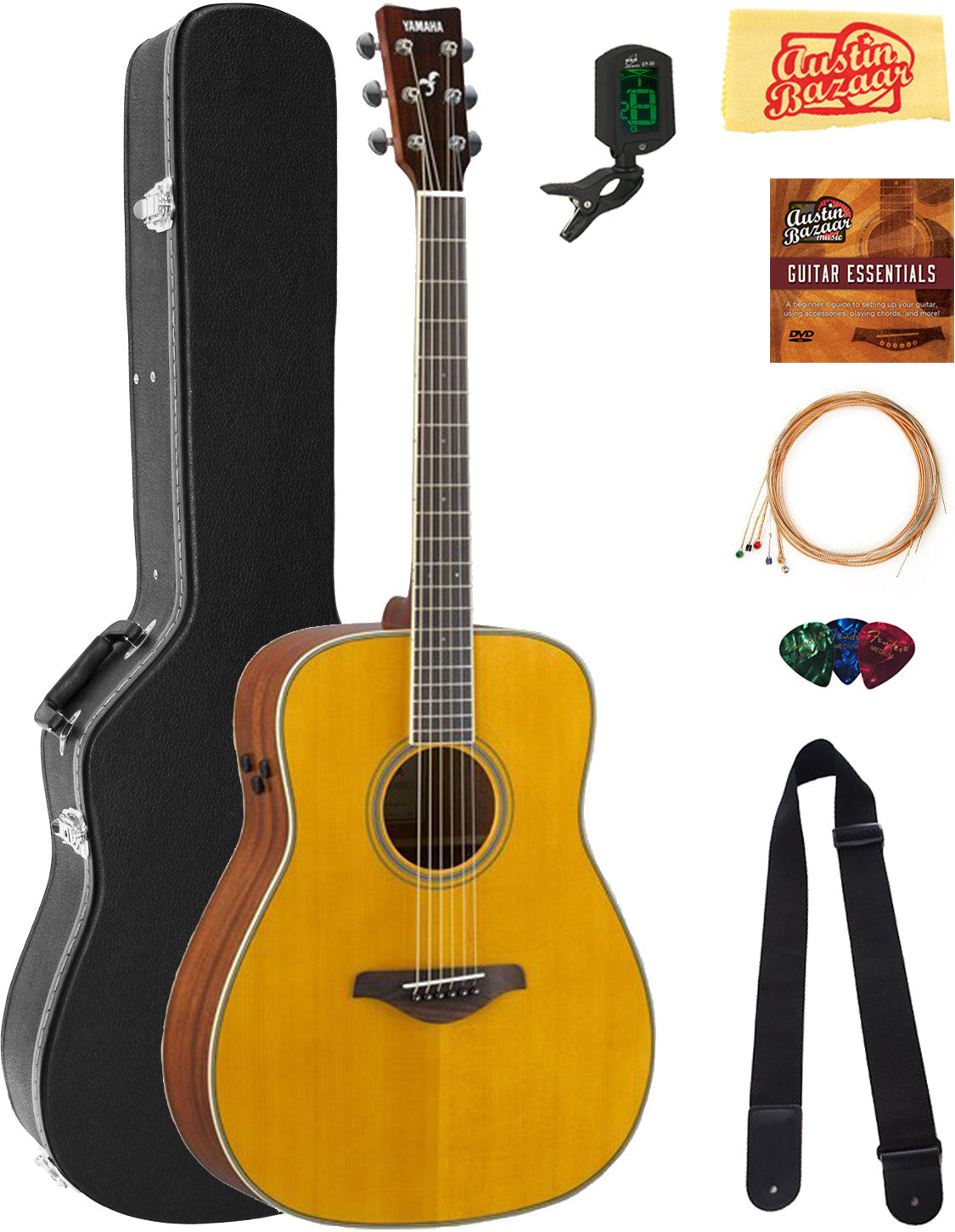 Yamaha FG-TA TransAcoustic Acoustic-Electric Guitar - Vintage Tint w/ Hard Case