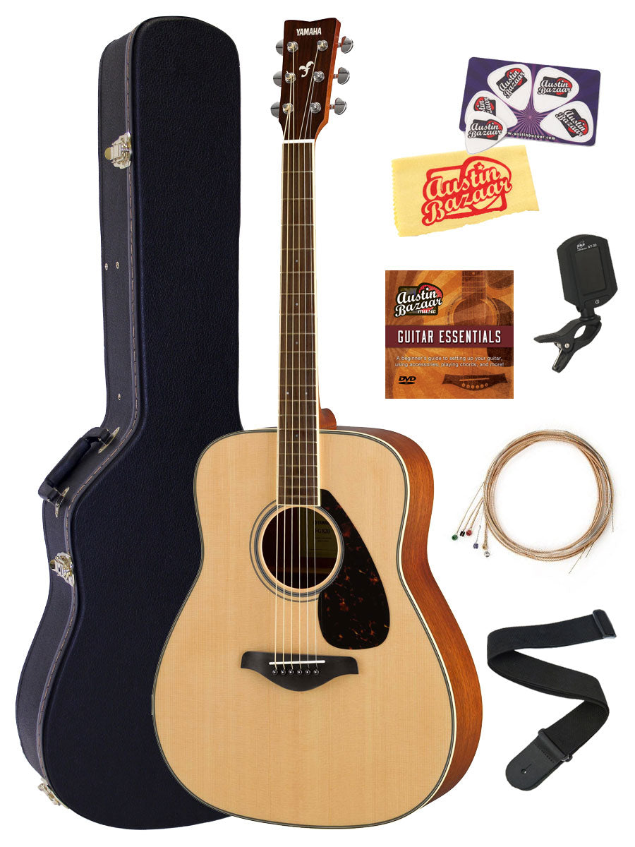 Yamaha FG820 Solid Top Folk Acoustic Guitar - Natural w/ Hard Case