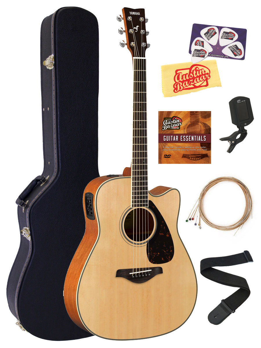 Yamaha FGX820C Solid Top Folk Acoustic-Electric Guitar - Natural w/ Hard Case