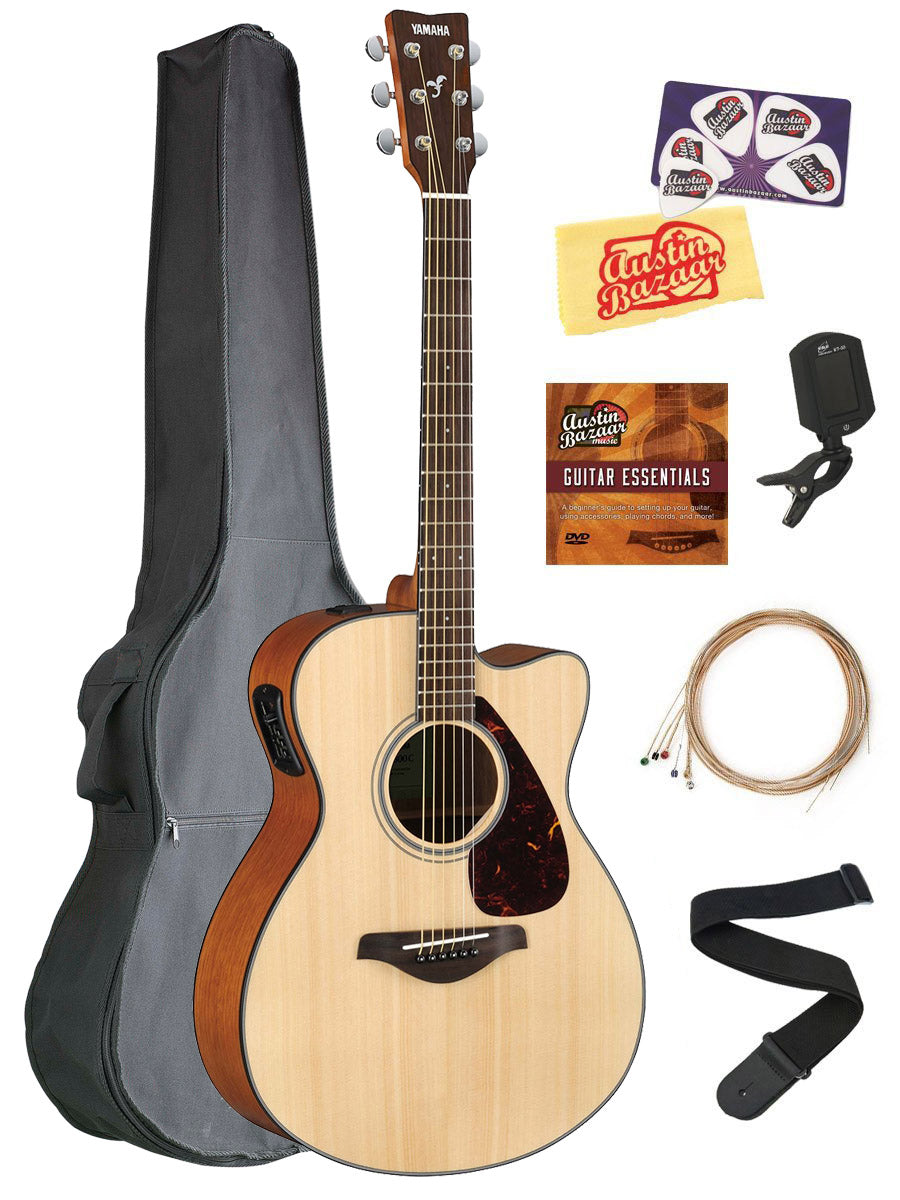 Yamaha FSX800C Solid Top Small Body Acoustic-Electric Guitar - Natural w/ Gig Bag