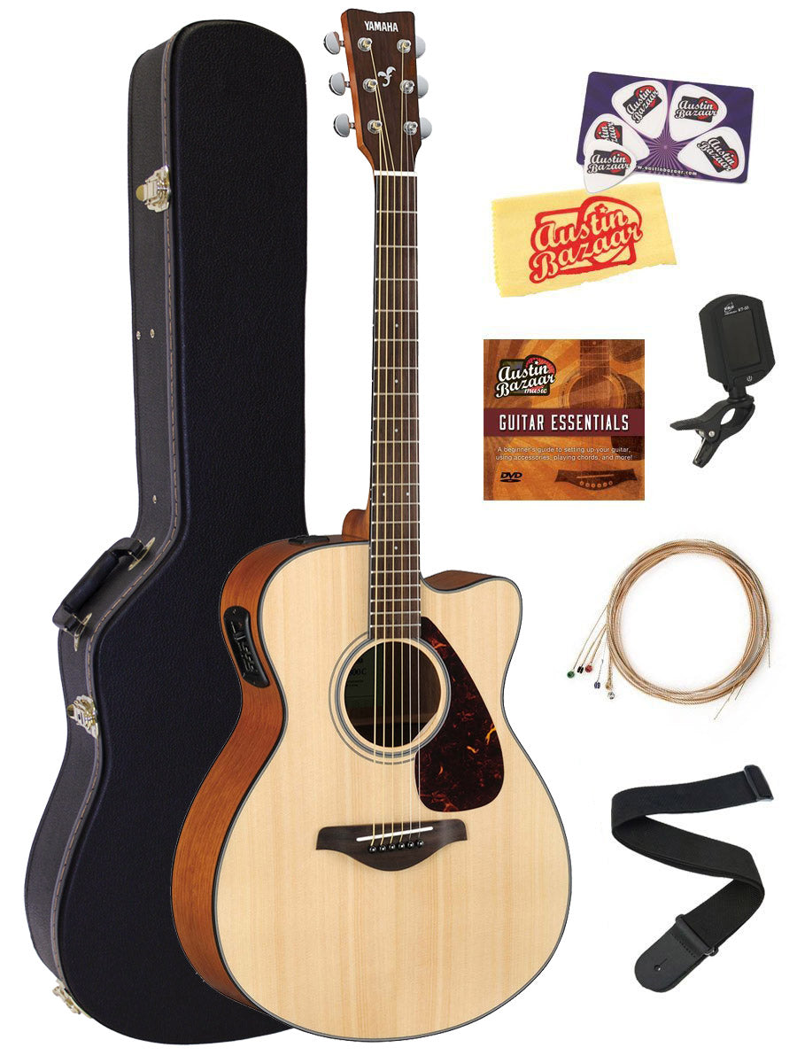Yamaha FSX800C Solid Top Small Body Acoustic-Electric Guitar - Natural w/ Hard Case