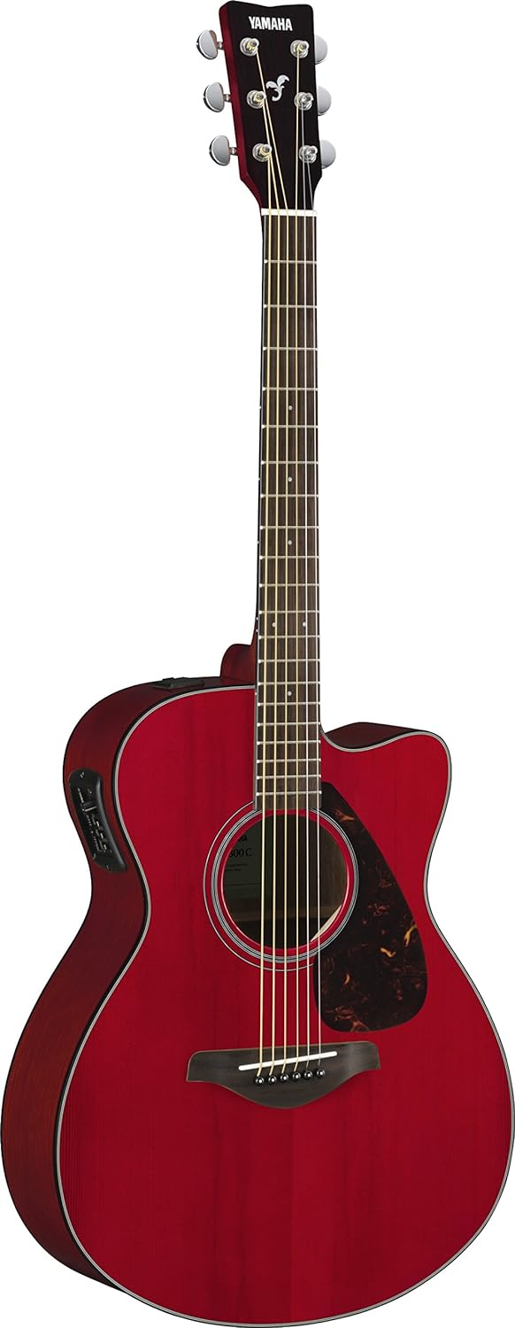 Yamaha FSX800C Solid Top Small Body Acoustic-Electric Guitar - Ruby Red