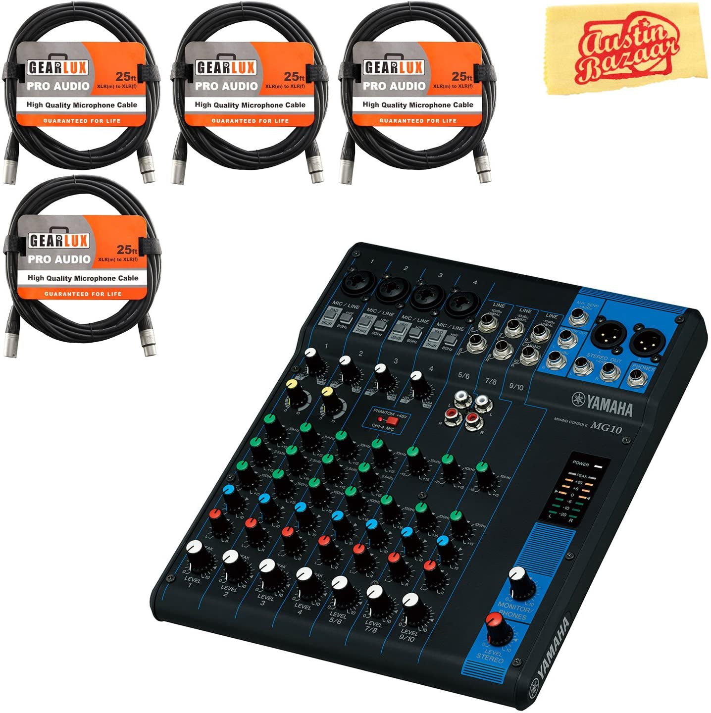 Yamaha MG10 Mixer w/ XLR Cables