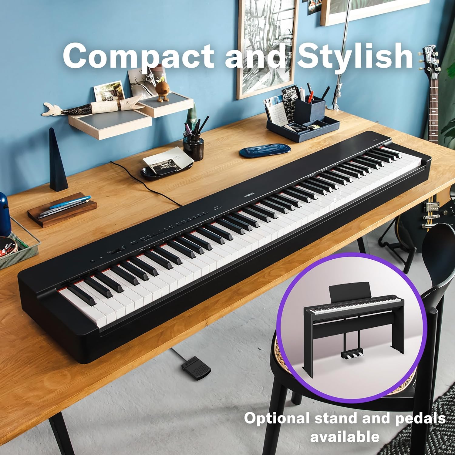Yamaha P-225 88-Key Weighted Action Digital Piano - White