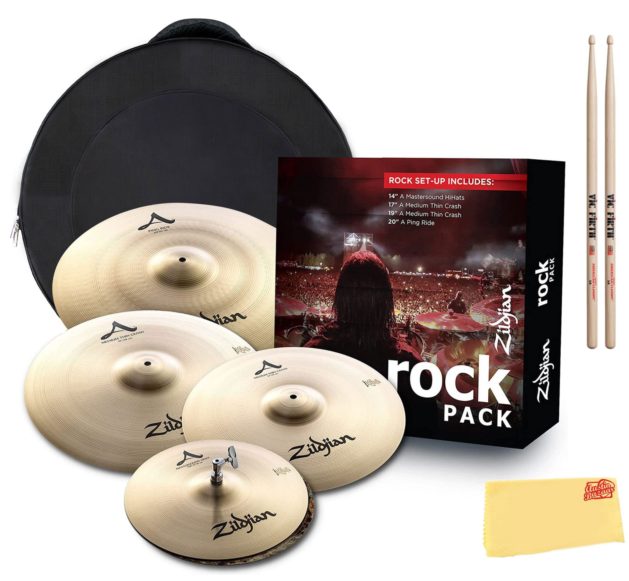 Zildjian A0801R A Rock Cymbal Pack w/ Cymbal Bag