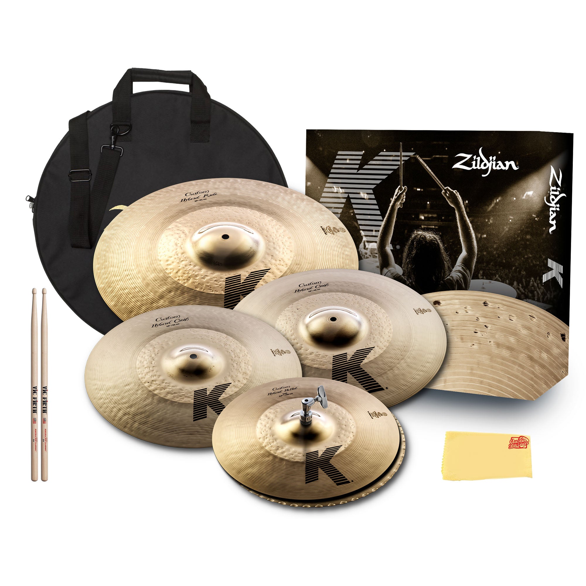 Zildjian K1250 K Custom Hybrid Cymbal Pack 14/16/18/20 w/ Bag