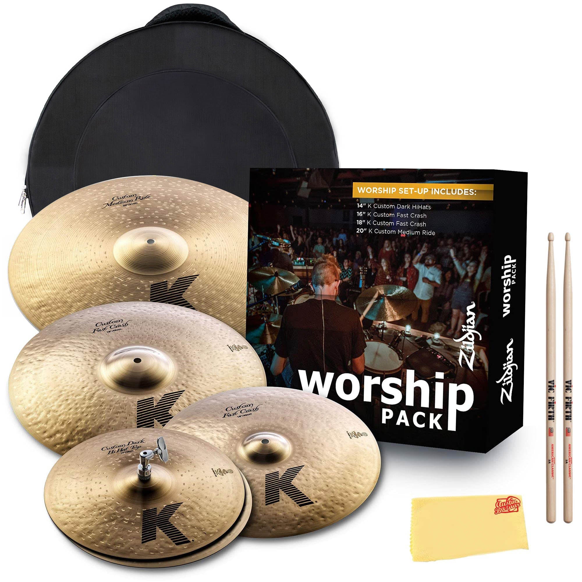 Zildjian KC0801W K Custom Worship Cymbal Pack w/ Cymbal Bag