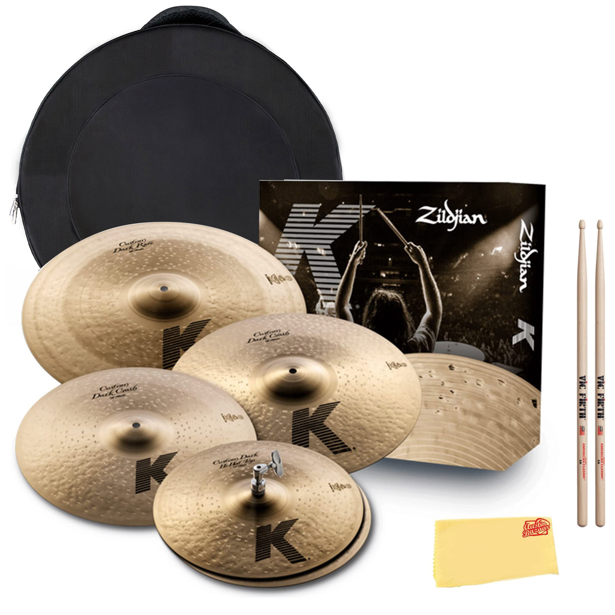 Zildjian KCD900 K Custom Dark Cymbal Pack w/ Cymbal Bag