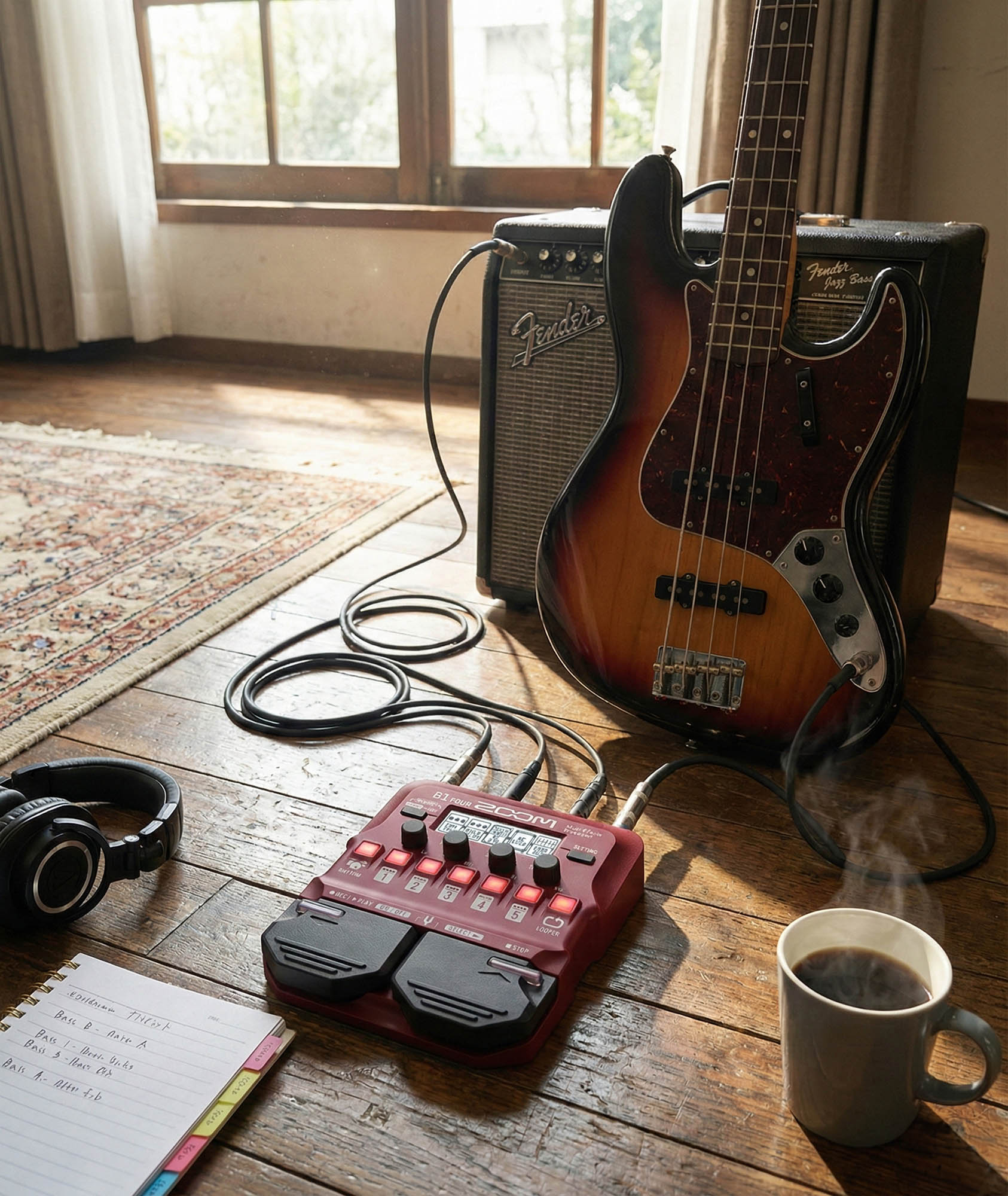 Zoom B1 FOUR Bass Multi-Effects Processor w/ Cables
