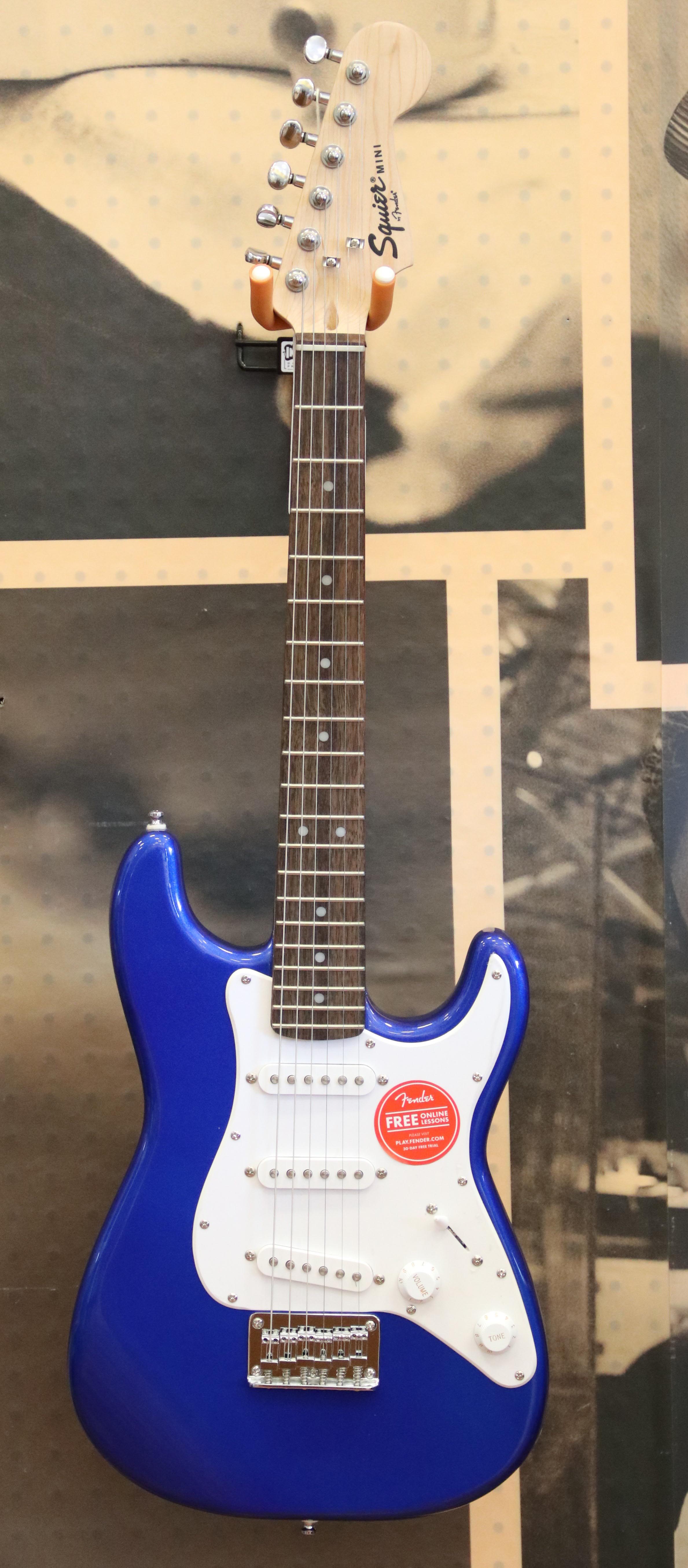 Squier by Fender Mini Strat Electric Guitar Imperial Blue