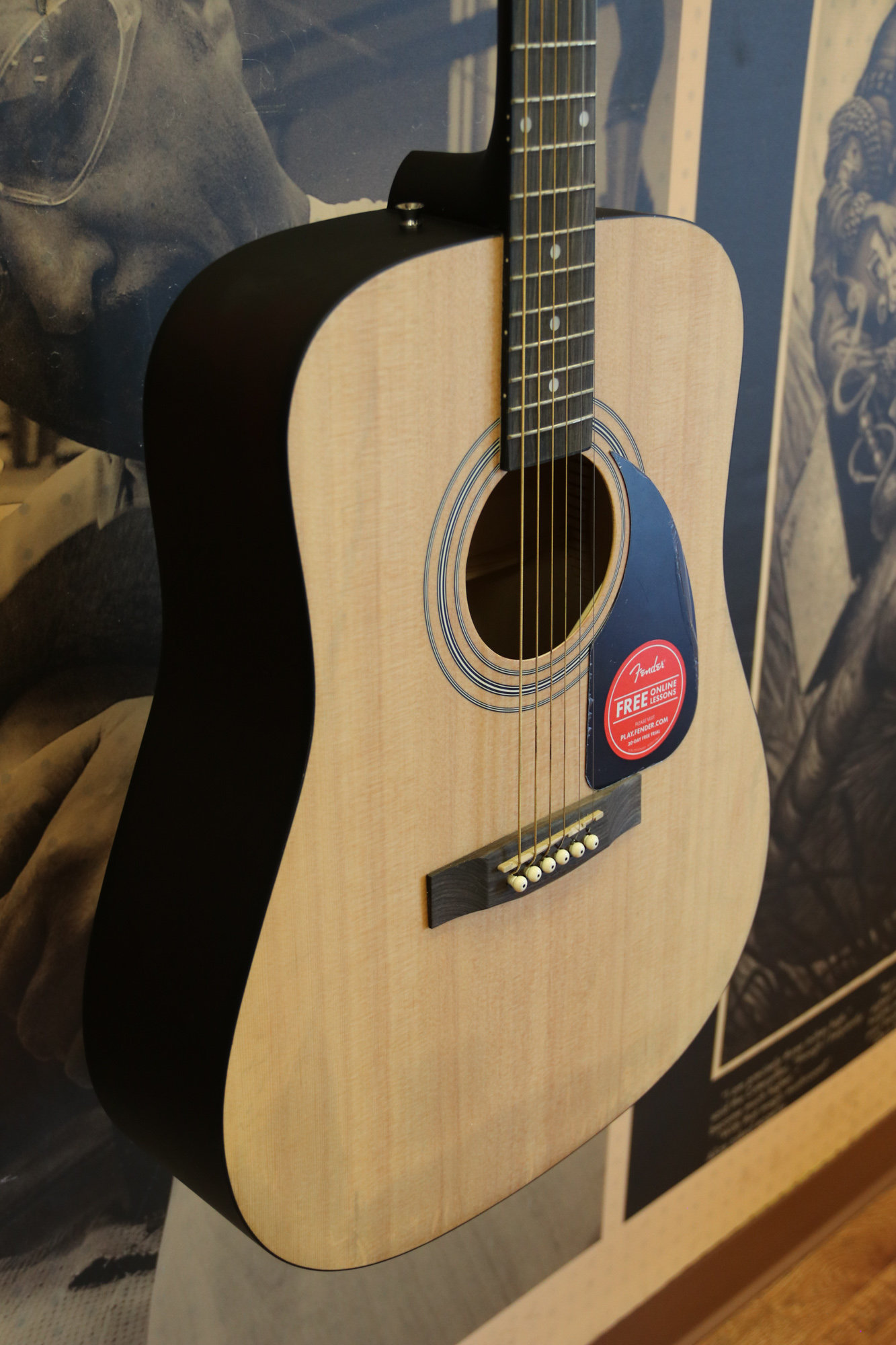 Fender FA100 Dreadnought Acoustic Guitar Natural Satin (cracked