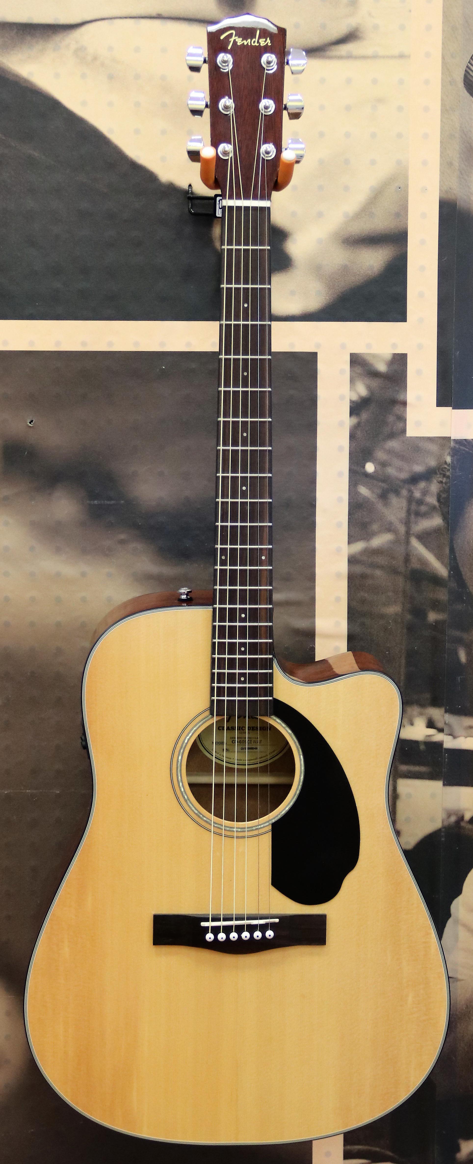 Fender CD60SCE Dreadnought AcousticElectric Guitar Natural eBay