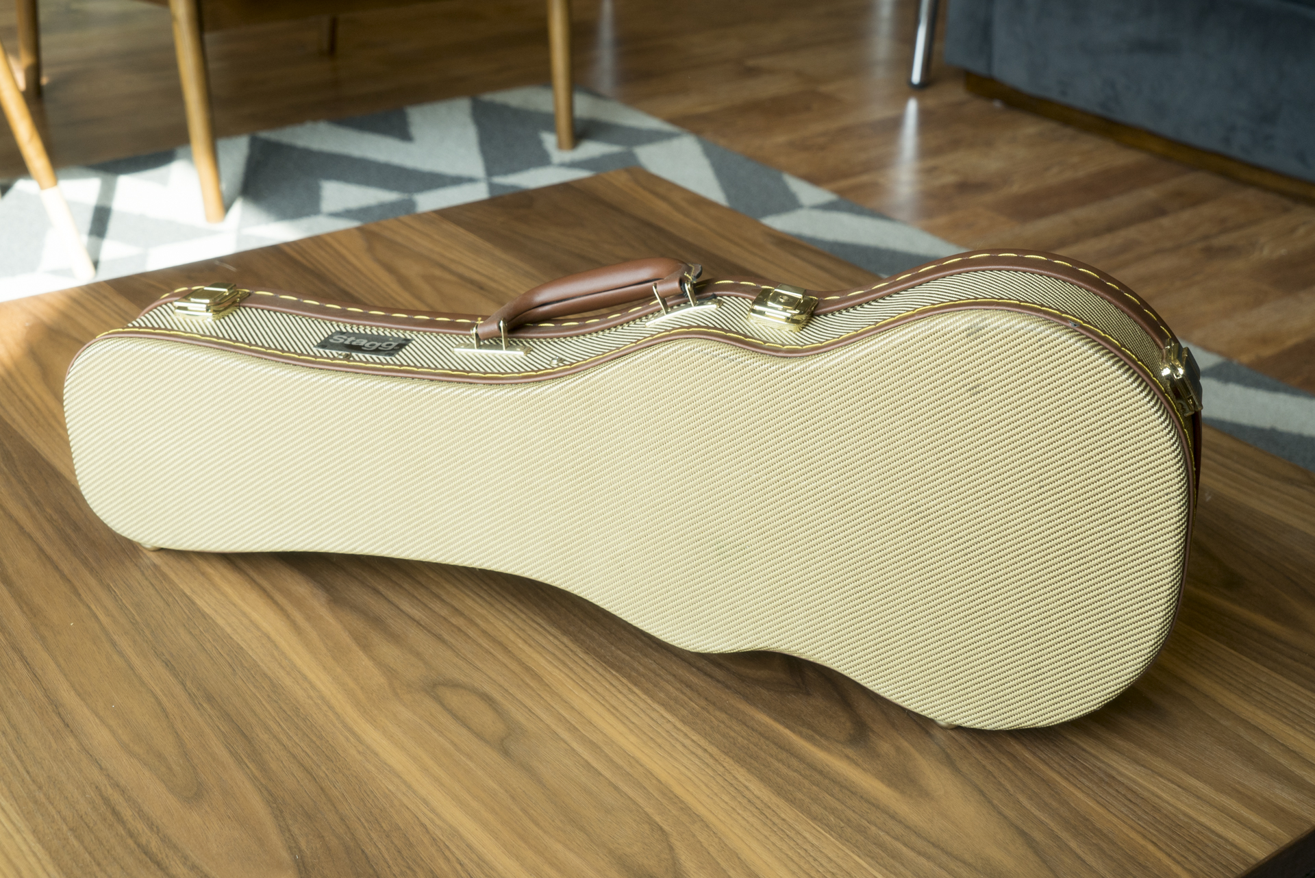 Stagg Concert Ukulele Case Gold Tweed eBay